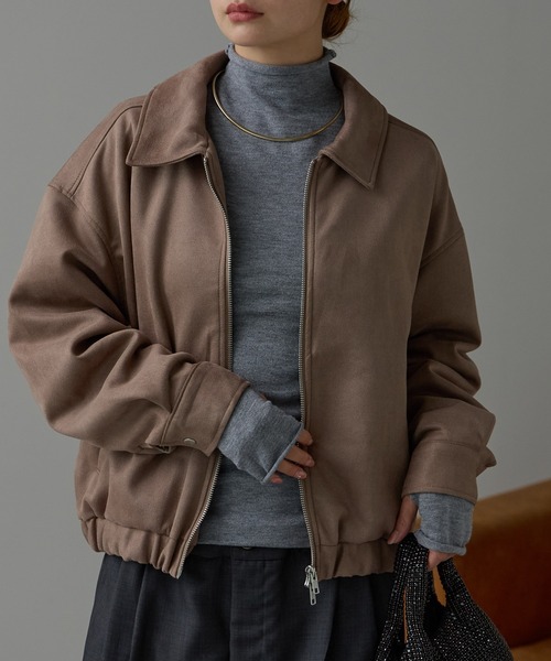 セール】スウェードライク Wジップブルゾン（ブルゾン）｜r.（アール