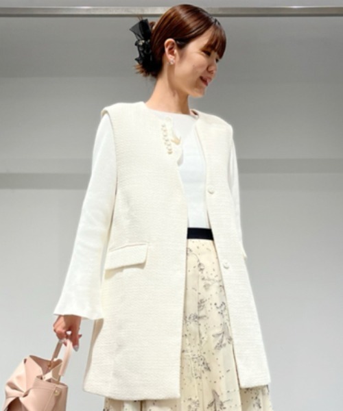 CELFORD（セルフォード）の「フリルパールネックロングジレ（ベスト