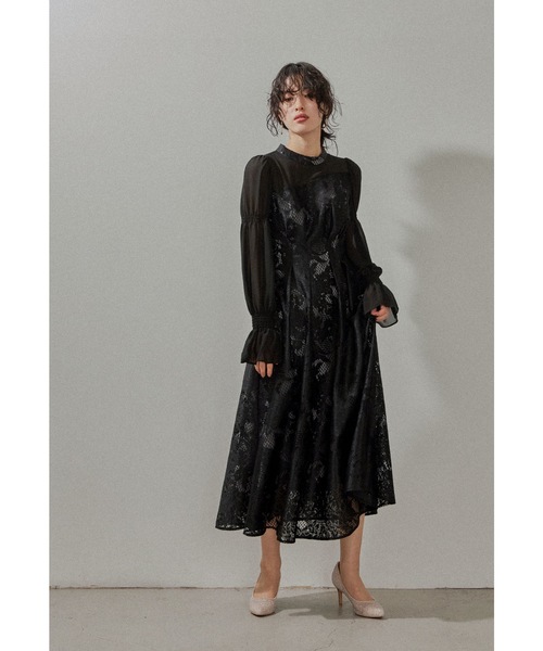 アシンメトリータックドレス 結婚式 パーティードレス 同窓会 お呼ばれ