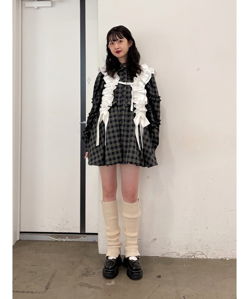 フリルショルダーバルーンミニワンピース（ワンピース）｜jouetie