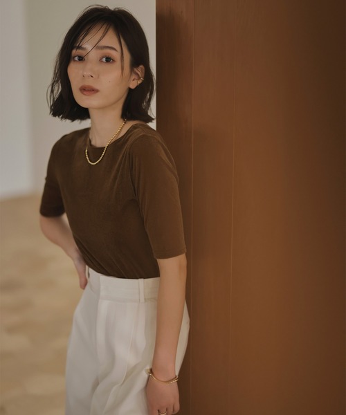 ベロアカットトップス（Tシャツ/カットソー）｜anuans（アニュアンス