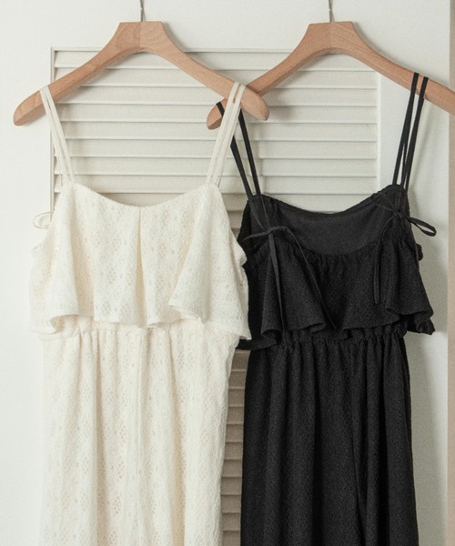 hinari（ヒナリ）の「総レースキャミロンパース（サロペット
