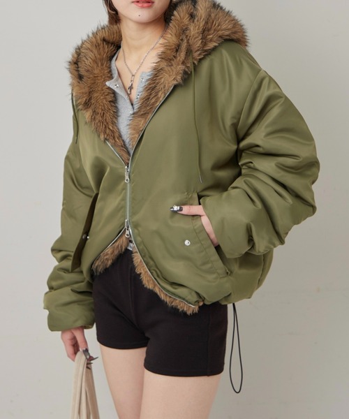 セール】【UNISEX】2WAYリバーシブルファーブルゾン（ブルゾン