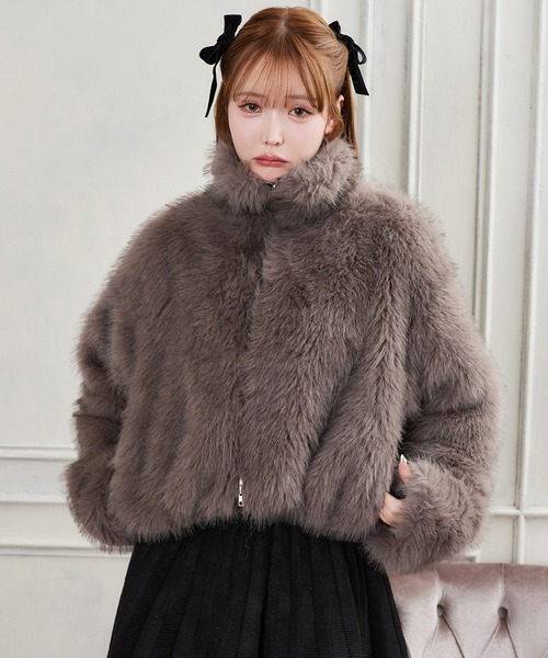 セール】フェイクファーショートコート（ブルゾン）｜one after