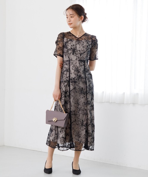 スパンコール刺繍レース ワンピースドレス | 【公式】form forma