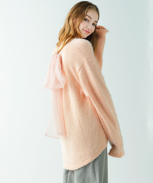 MICOAMERI（ミコアメリ）の「バックリボンシャギーニット（ニット