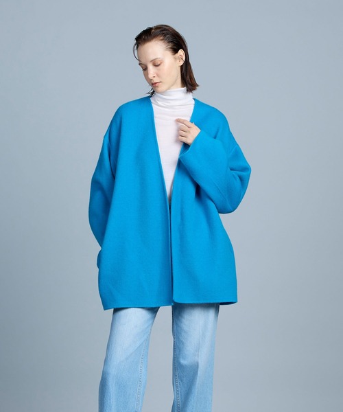 N.O.R.C（ノーク）の「ミドル丈リバーコート（ノーカラーコート）」 - WEAR