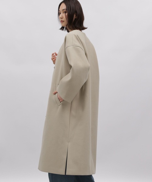 LAKOLE（ラコレ）の「カラーロングコート / 987918（ノーカラーコート