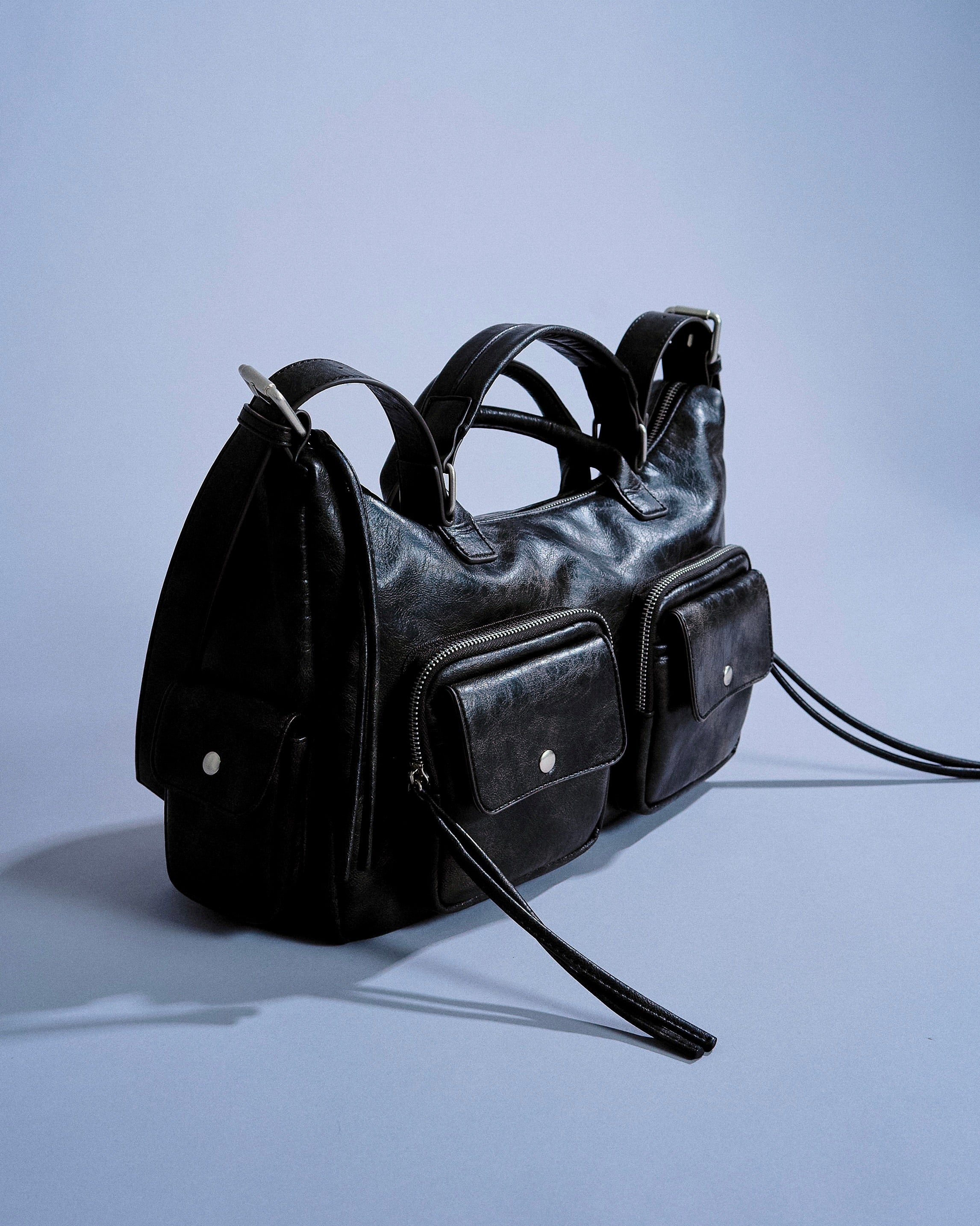 FAUX LEATHER MULTI POCKET SHOULDER BAG – CAMPHOR WOOD - OFFICIAL