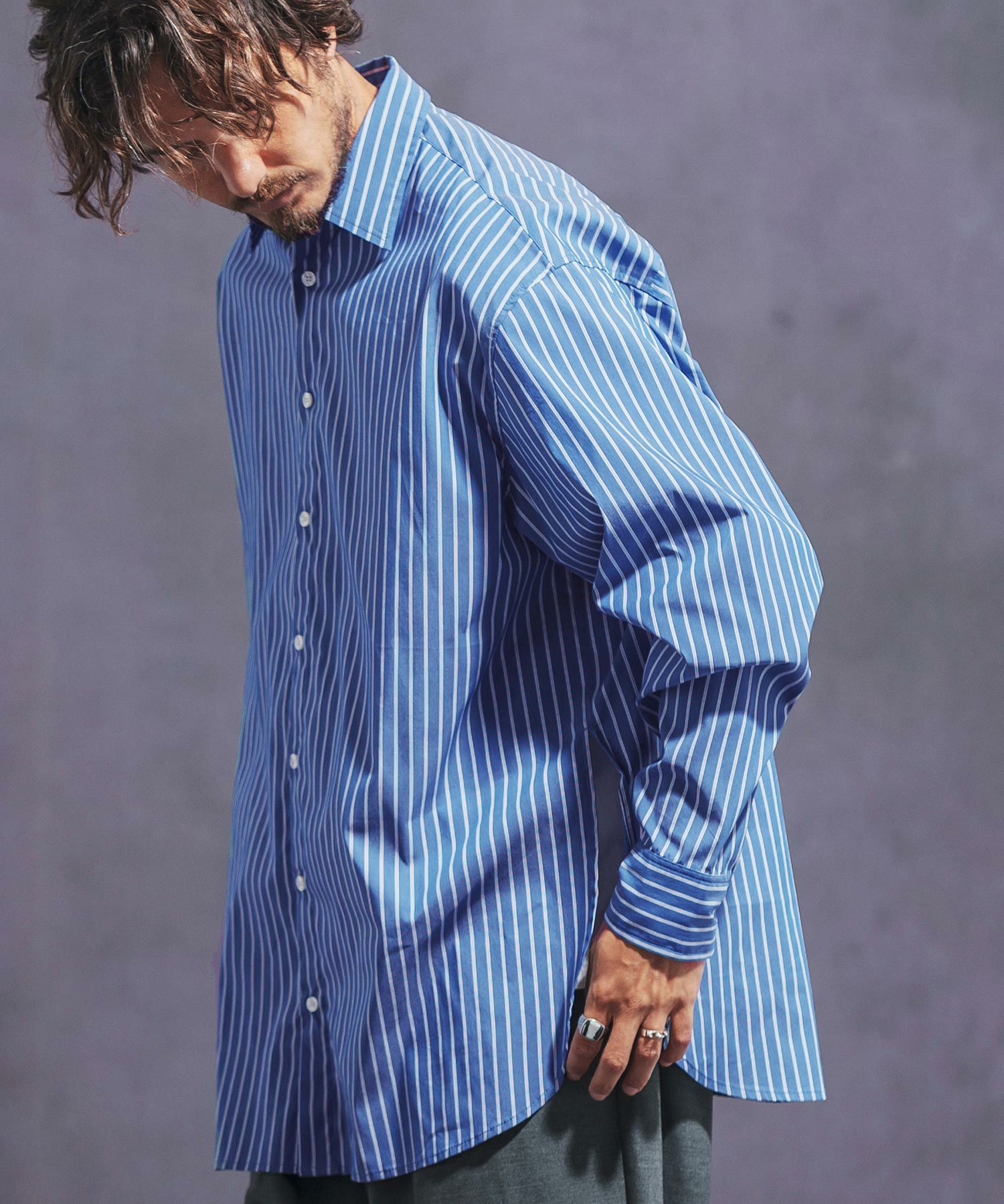 Dapper's ストライプ長袖シャツ サイズ40 000000075759-01.jpg?t=