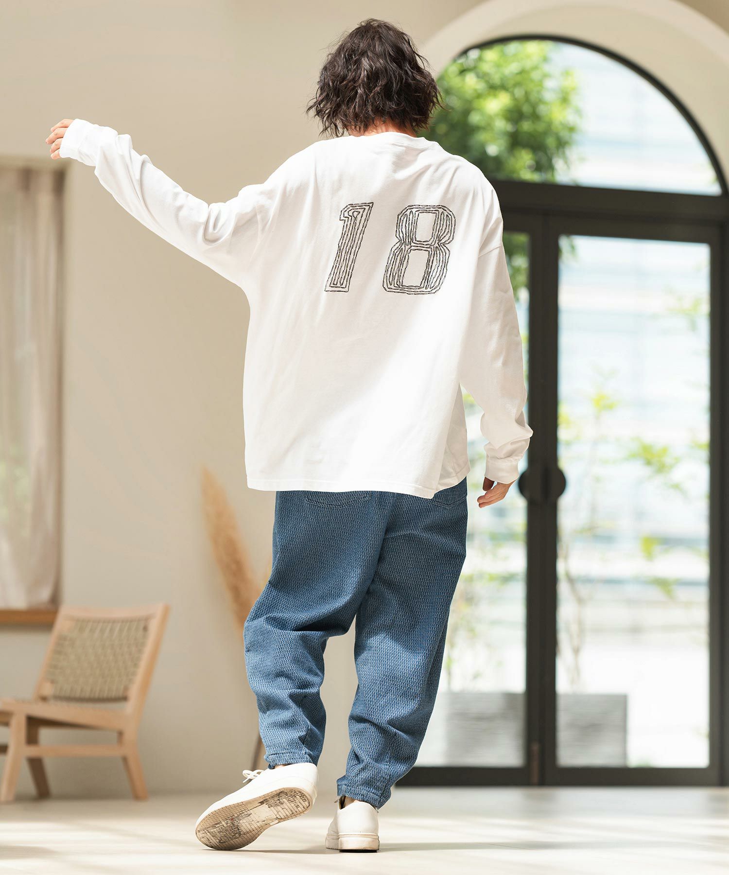 CAMBIO(カンビオ)】Geometric Puffy Jacquard Denim Vintage Like