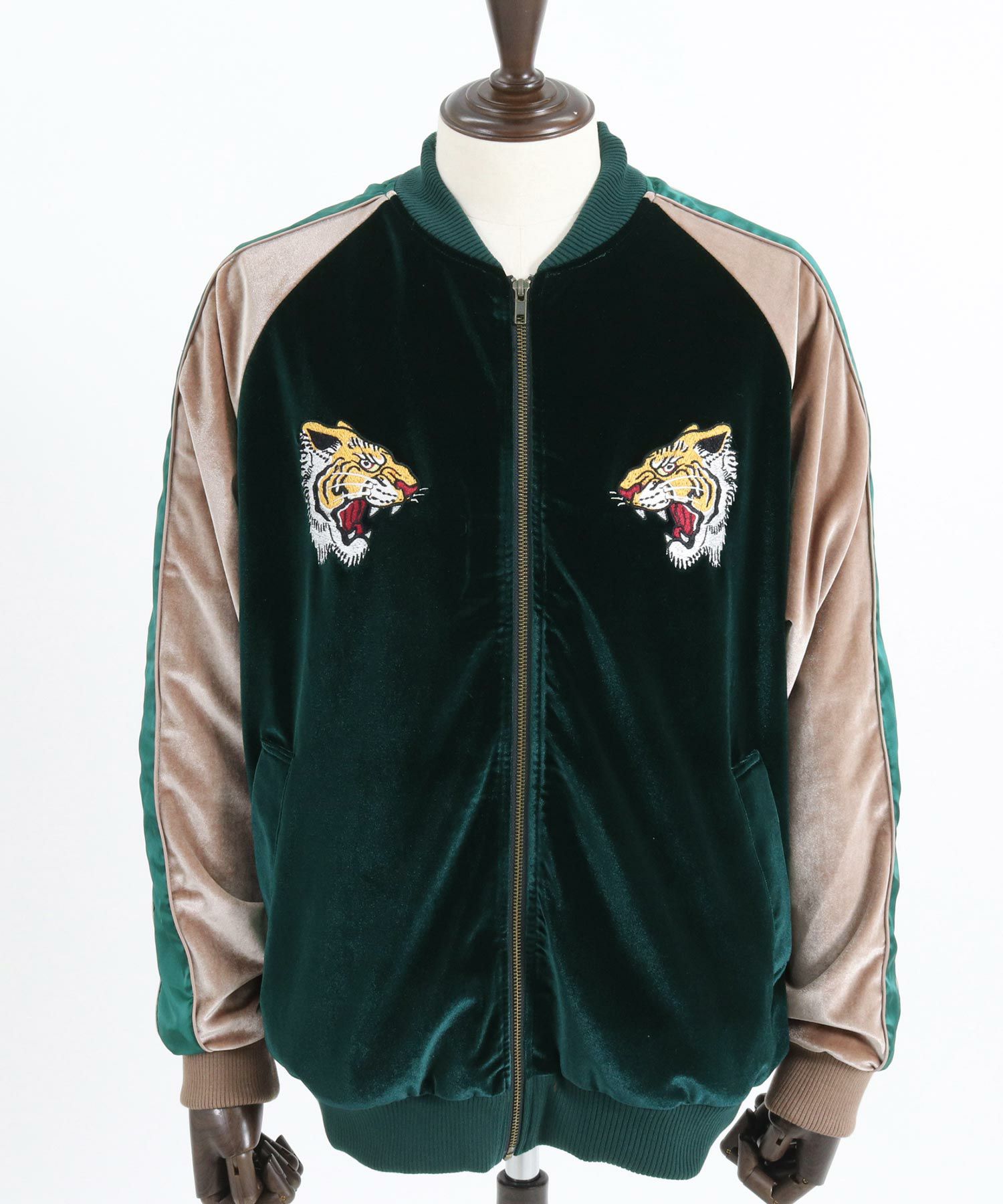 50%OFF【CAMBIO(カンビオ)】Tiger Embroidered Velour Souvenir Jacket