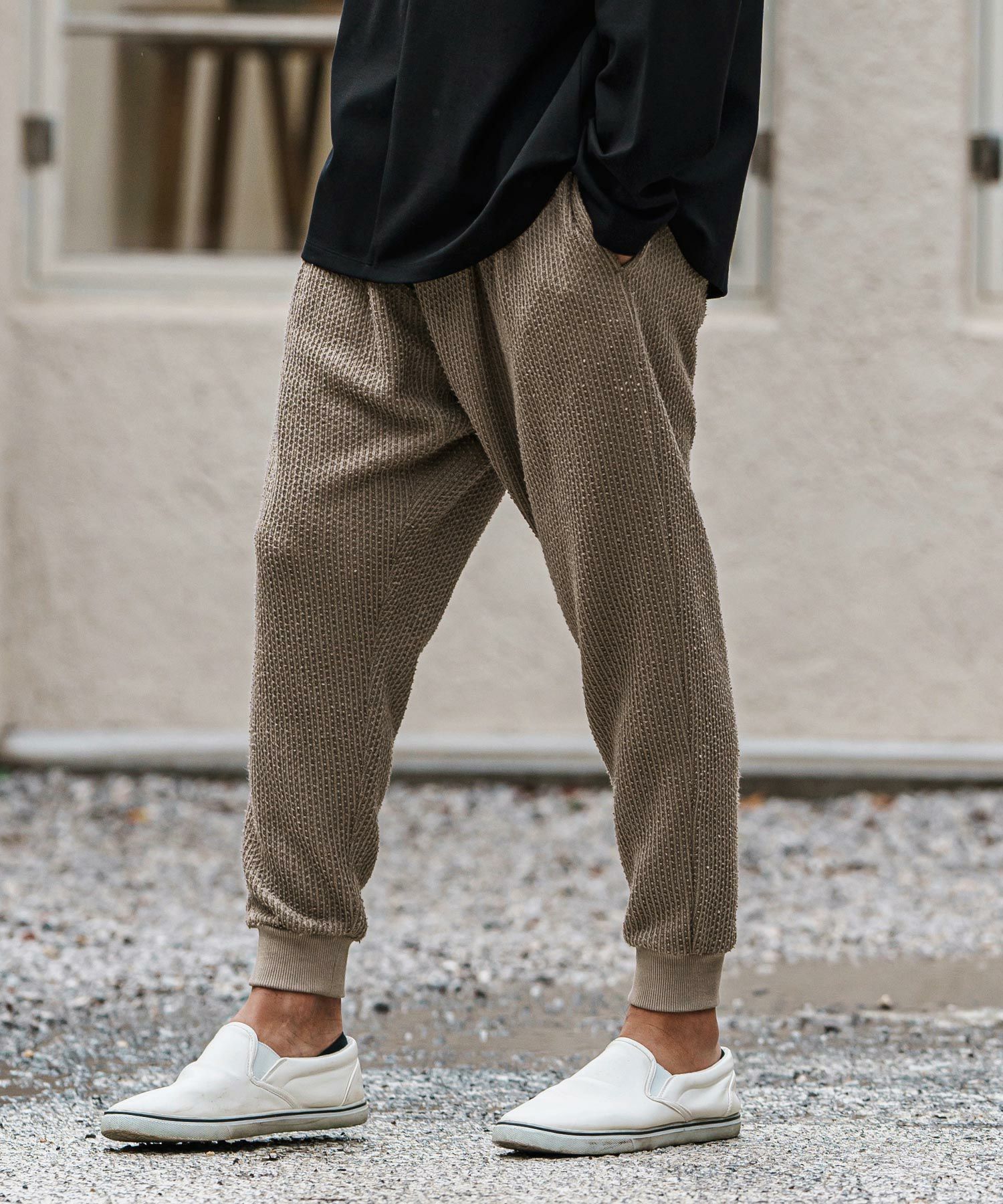 30%OFF【CAMBIO(カンビオ)】Jacquard Cut sew Tapered Pants