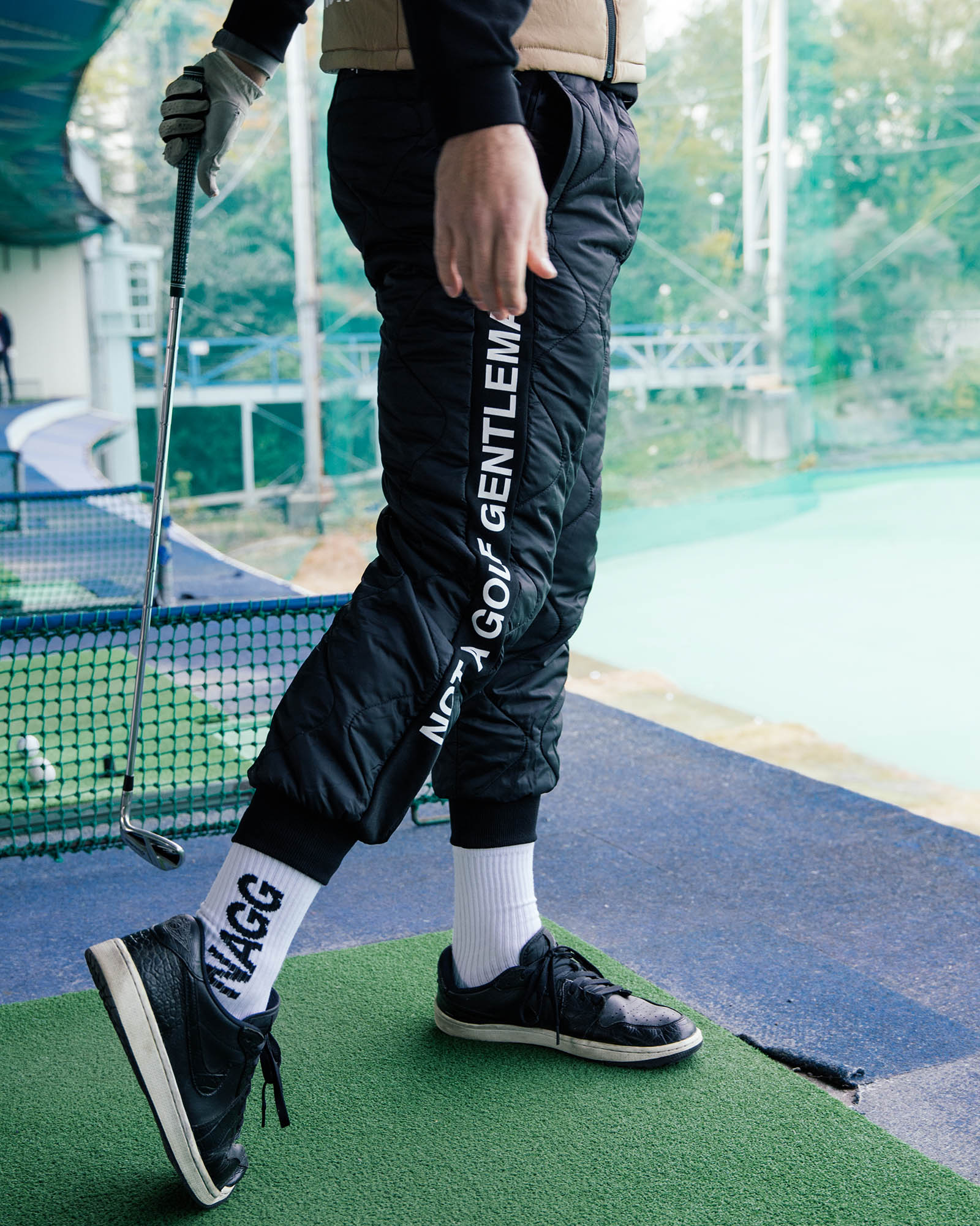 FRONT QUILTED ADJUSTABLE PANTS - BLACK - – Cph/Golf™︎