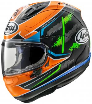 ARAI RX-7Xに新柄!！ YAMAHA ファン・デル・マーク選手のオレンジ