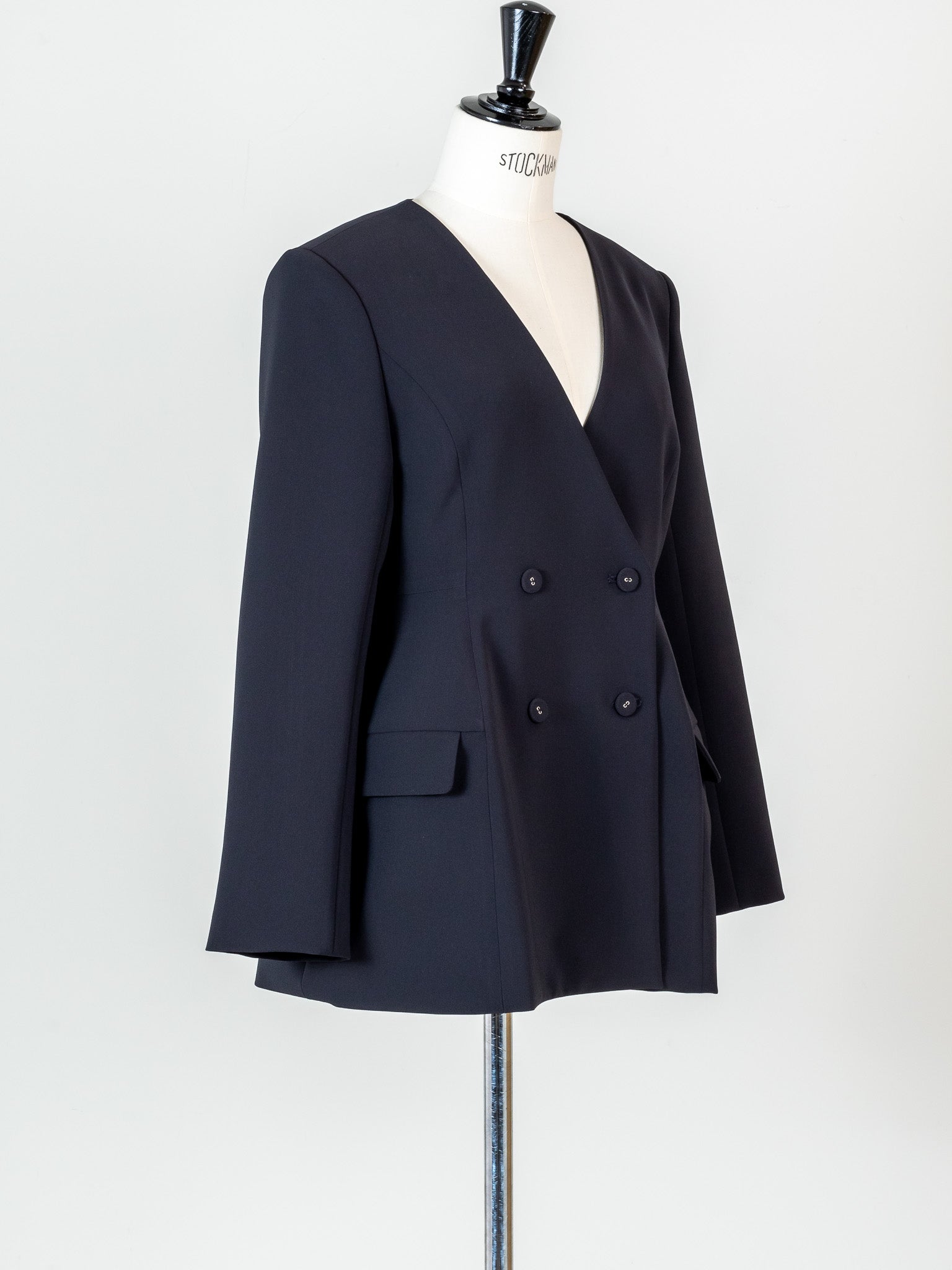 Ruffle 2way Peplum Jacket -Navy – CARLA