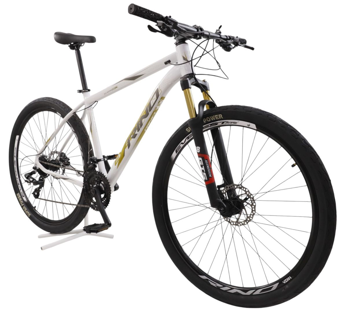 Bike Aro 29 Rino Xr 3x8 Freio Hidr C Shimano K7 Susp Dourada