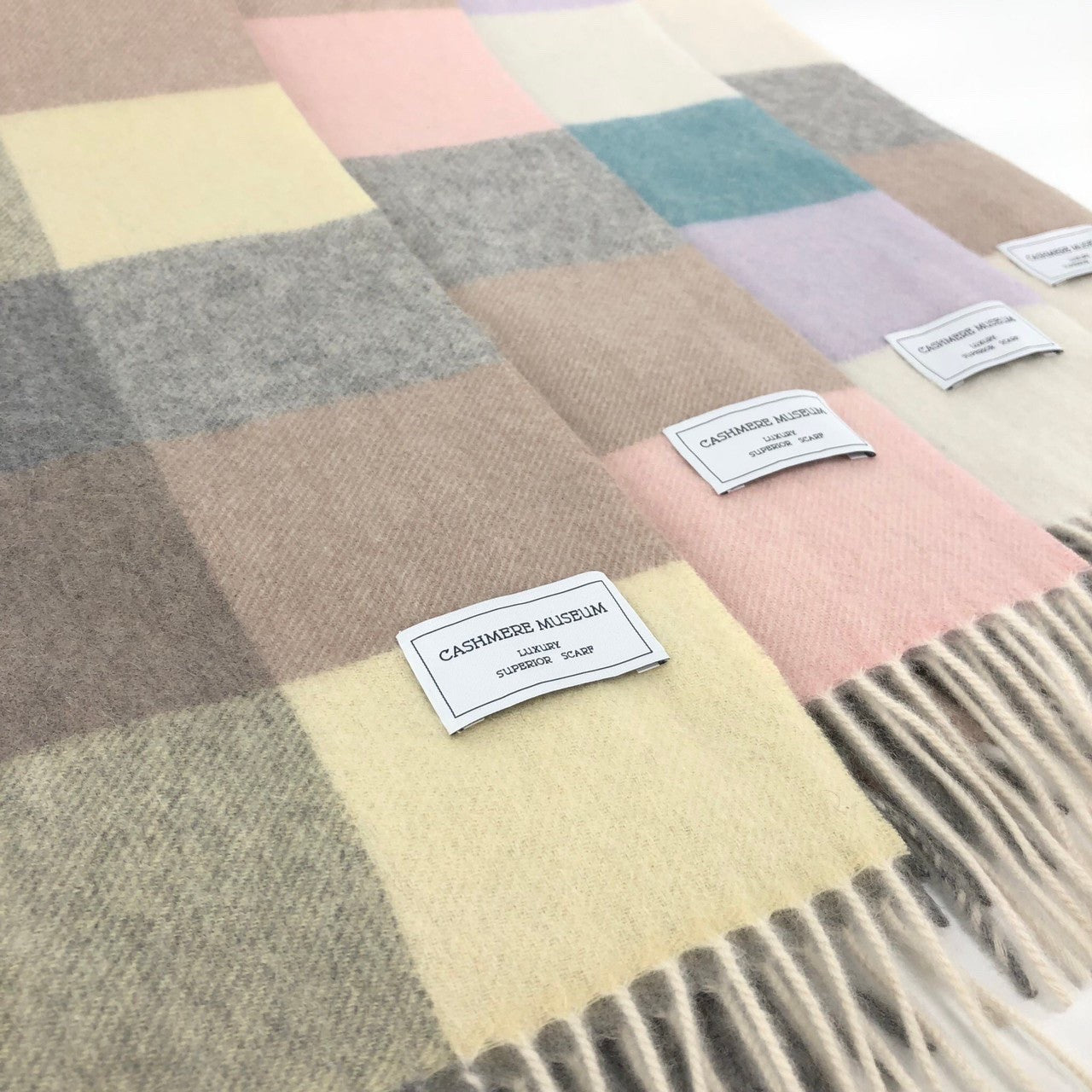 手洗いできる カシミヤブロックチェックストール – CASHMERE MUSEUM