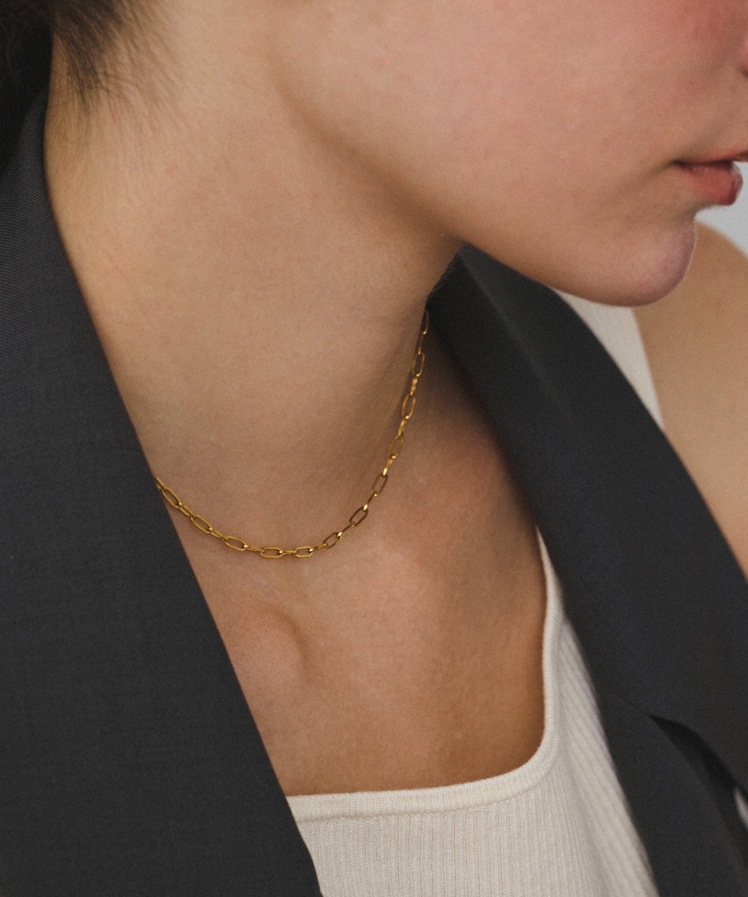 ゴールド]シンプルチェーンネックレス