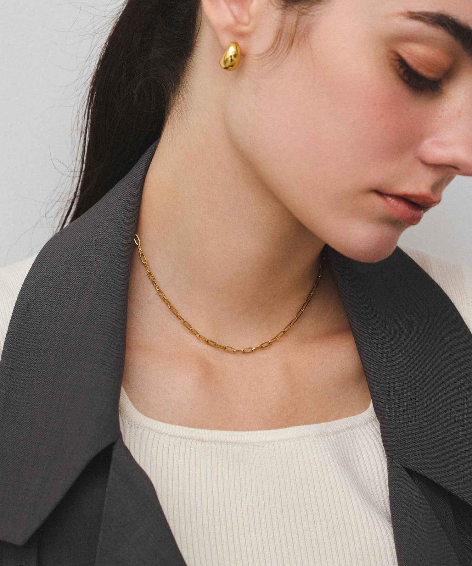 ゴールド]シンプルチェーンネックレス