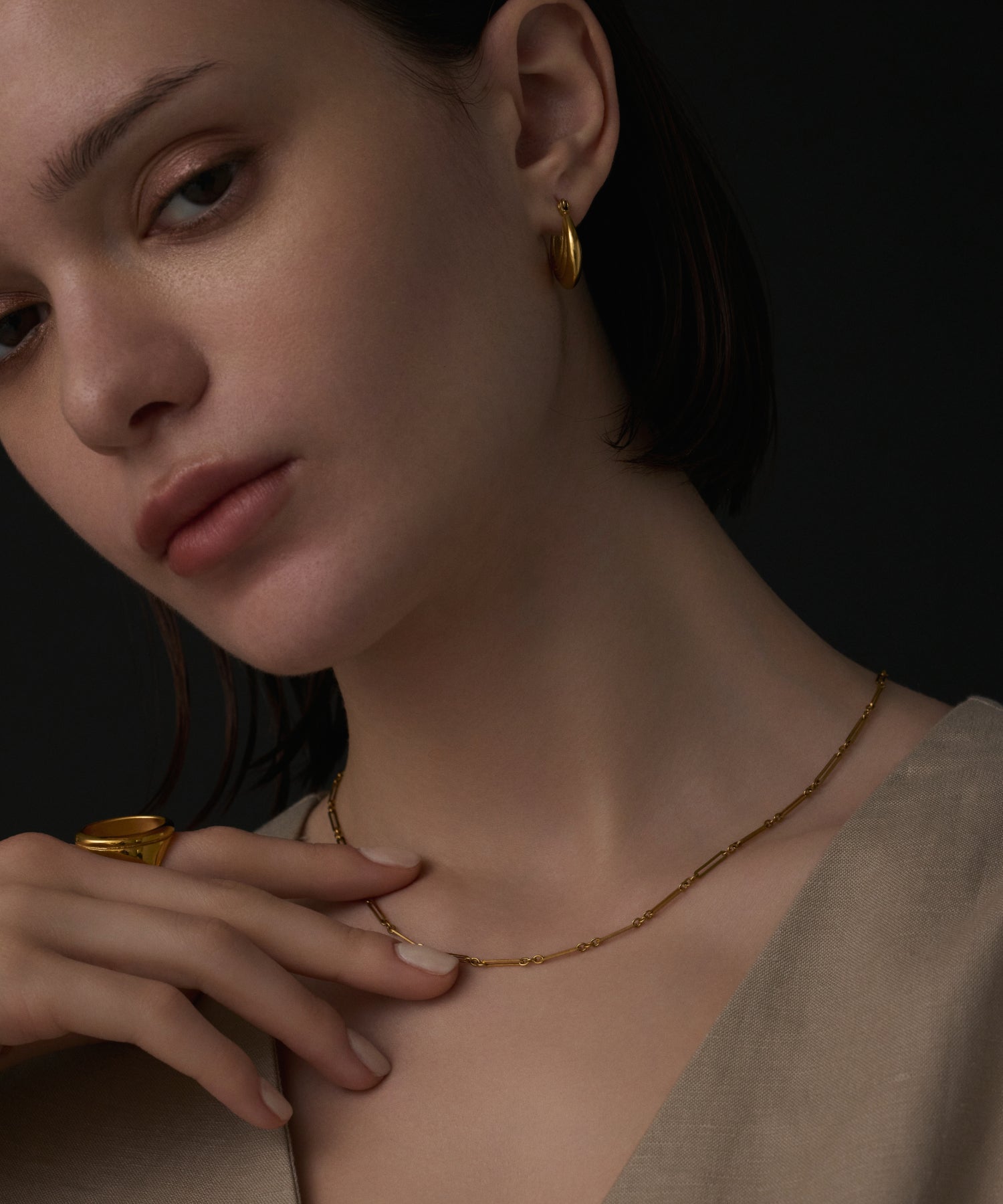 ゴールド]リンクチェーンネックレス