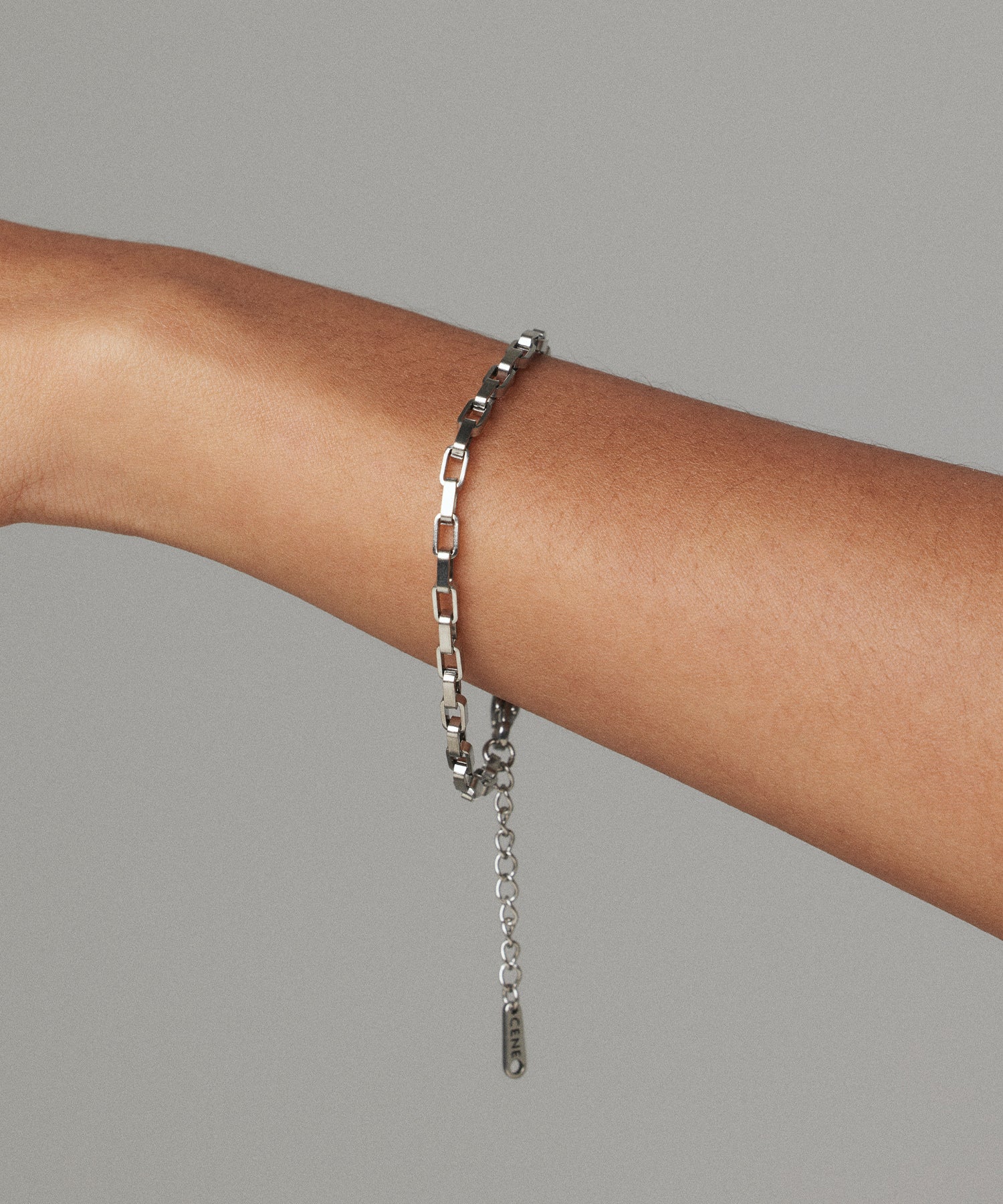 シルバー]スクエアチェーンブレスレット