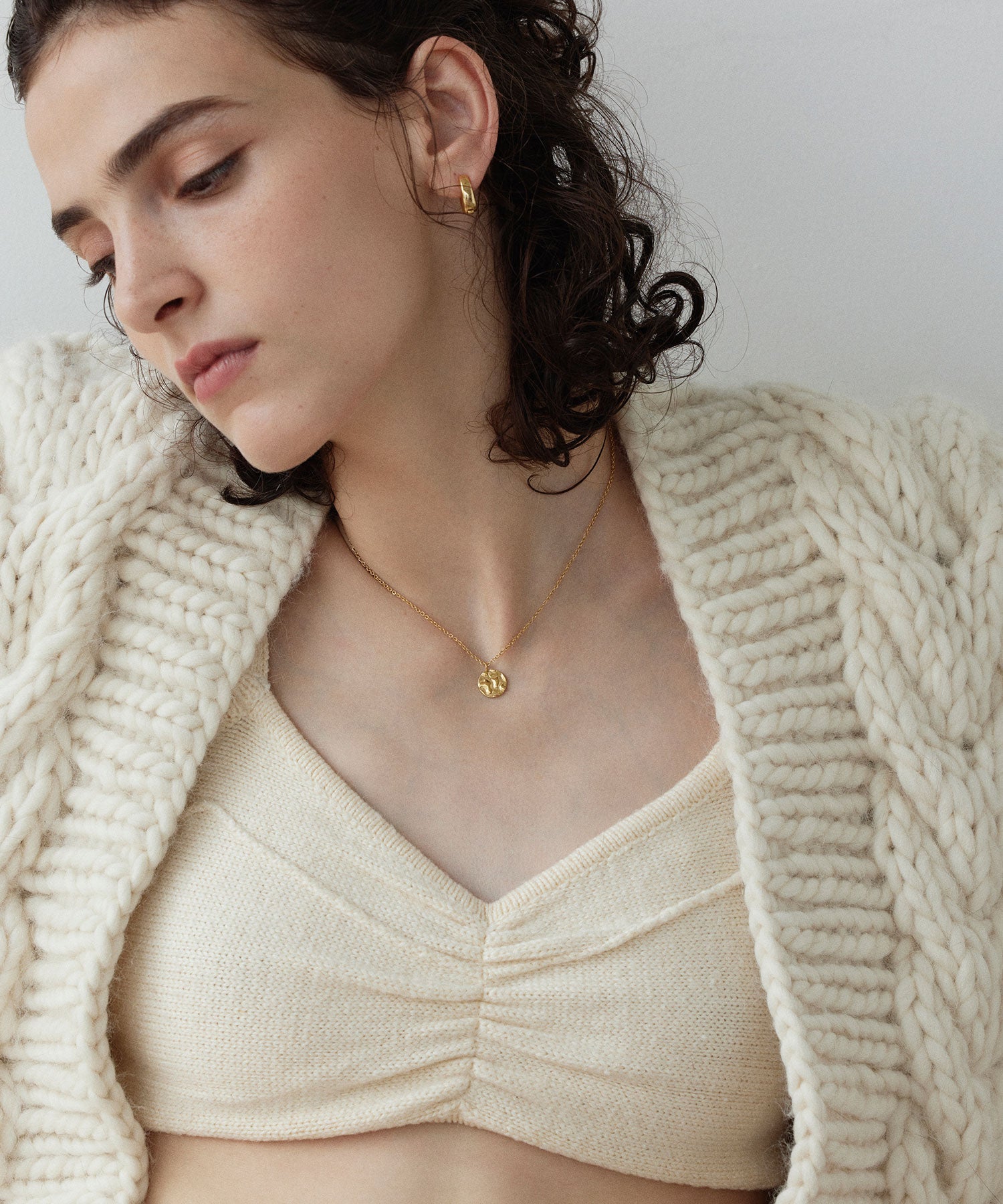 ゴールド]プレートネックレス