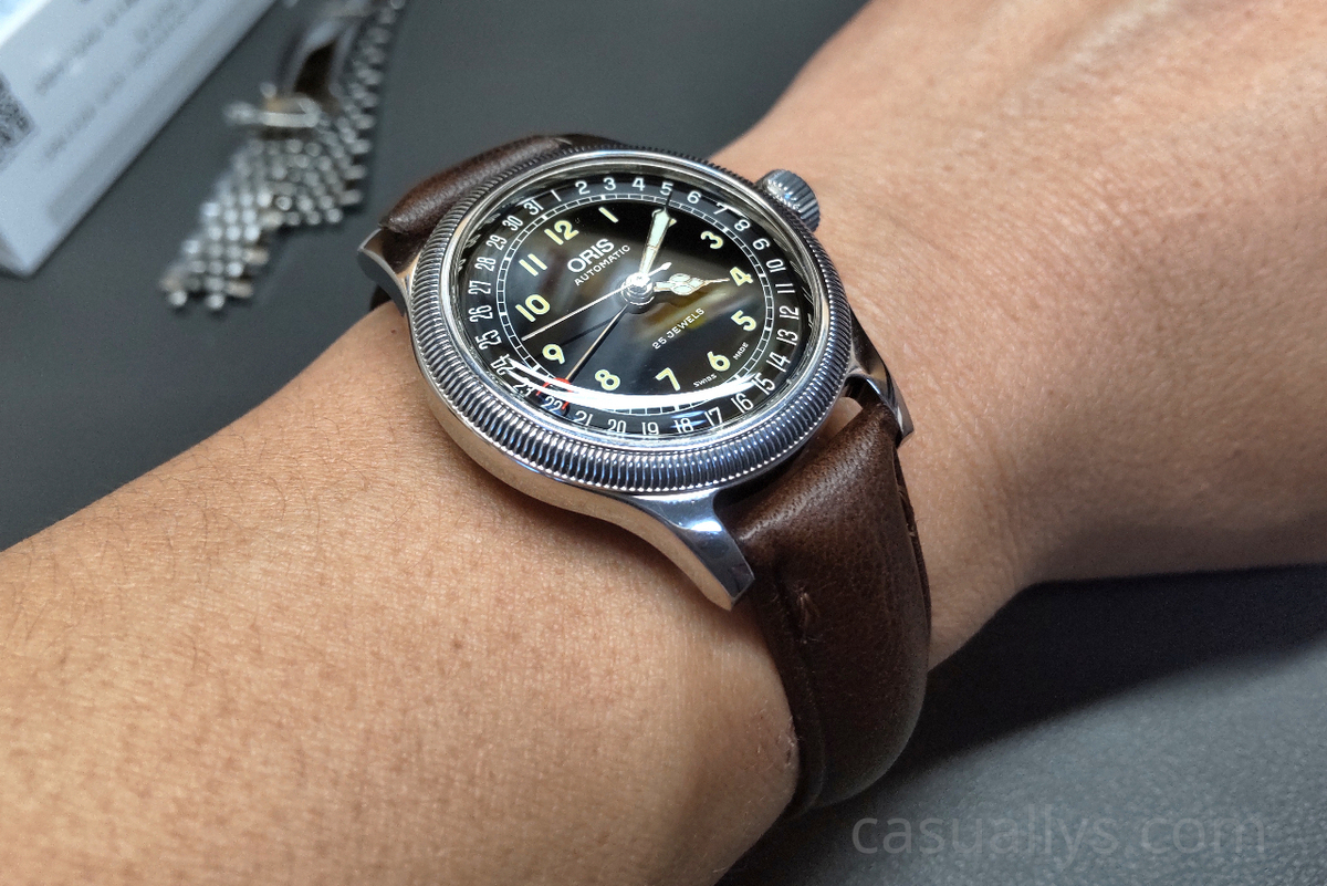 オリス ポインターデイト ビッグクラウン 7463c をクリーニング