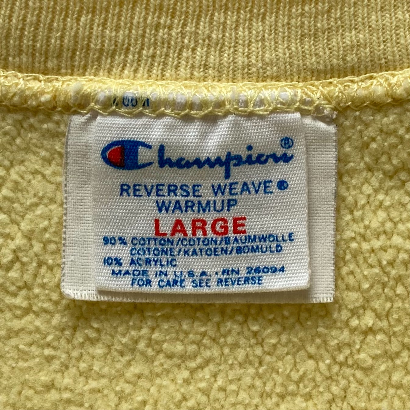 1574 レアカラー レモンイエロー チャンピオン リバースウィーブ 80's