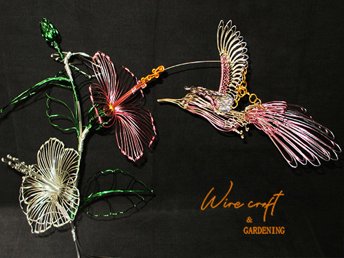 ワイヤークラフト作品「鳥」平面から立体まで - ワイヤークラフト