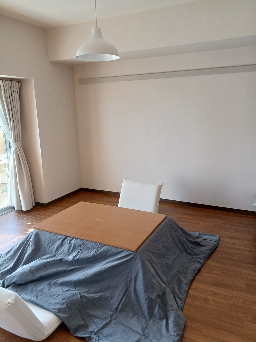 こたつの布団カバー】無印の「洗いざらし」掛けふとんカバーを「こたつ