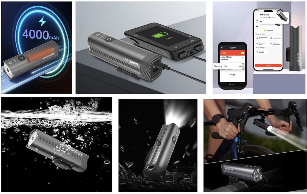 iGPSPORT サイクルコンピューター iGS800／スマートフロントライト
