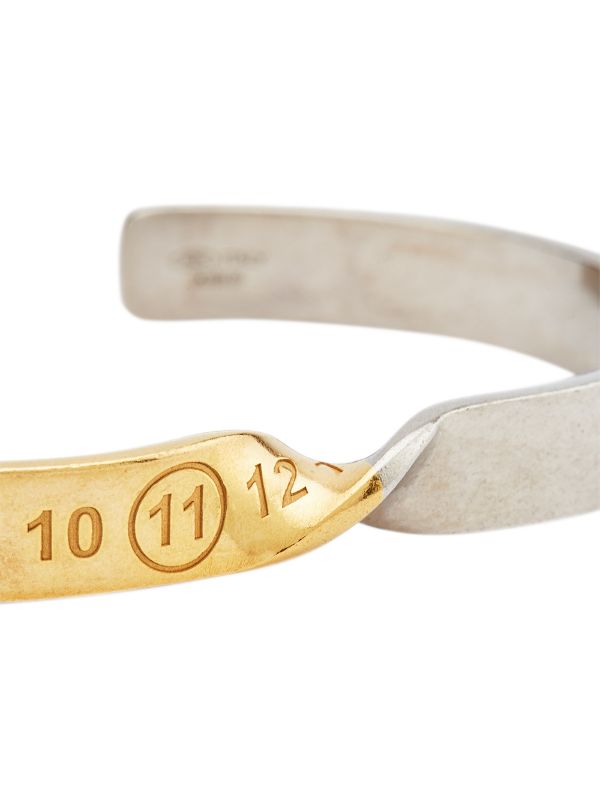 Maison Margiela Twisted number-engraved Bracelet | Gold | FARFETCH GE