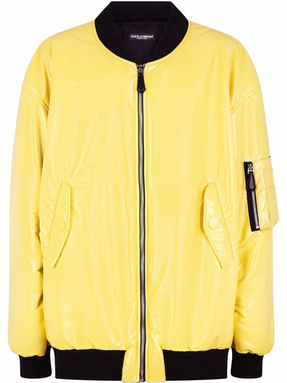 Dolce & Gabbana zip-through Bomber Jacket | Yellow | FARFETCH