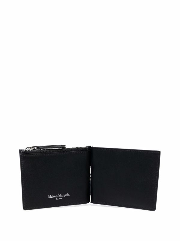 Maison Margiela Leather Money Clip Wallet | Black | FARFETCH