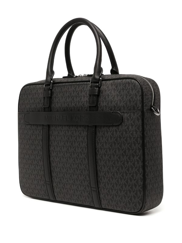 Michael Kors monogram-print Leather Briefcase | Black | FARFETCH