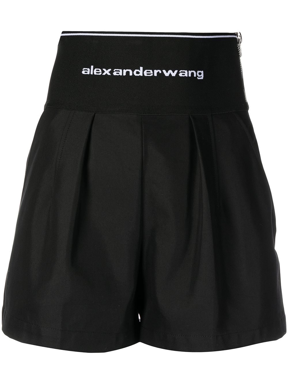 Alexander Wang logo-waistband Safari Shorts | Black | FARFETCH