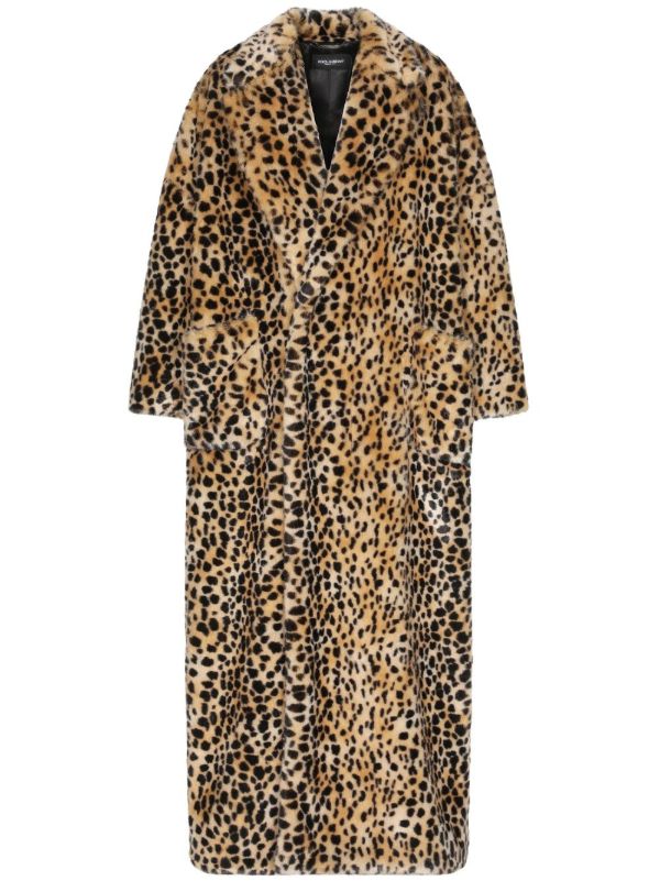 Dolce & Gabbana ドルチェ＆ガッバーナ レオパード エコファーコート