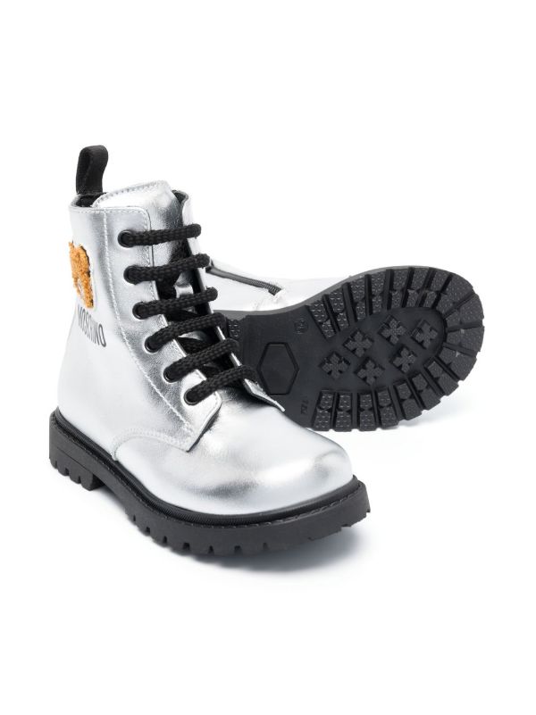 Moschino Kids モスキーノ・キッズ メタリック アンクルブーツ