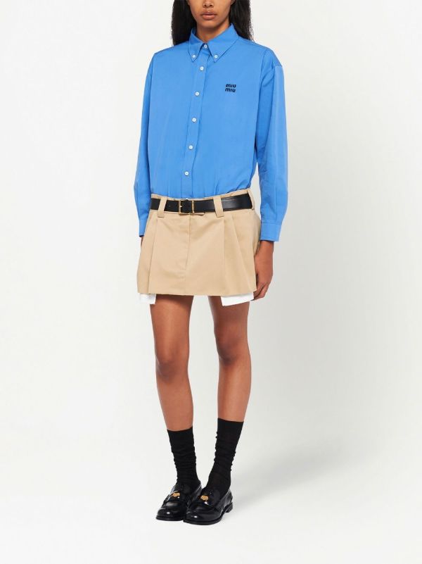 Miu Miu ミュウミュウ ミニスカート | ニュートラル | FARFETCH JP