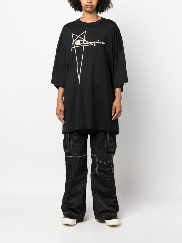 Rick Owens X Champion logo-embroidered Cotton T-shirt | Black