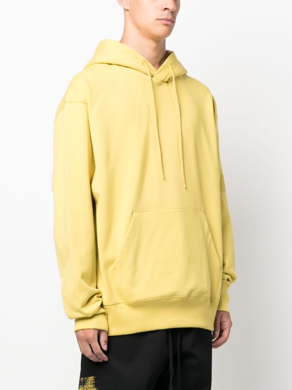Y-3 logo-print organic-cotton Hoodie | Yellow | FARFETCH
