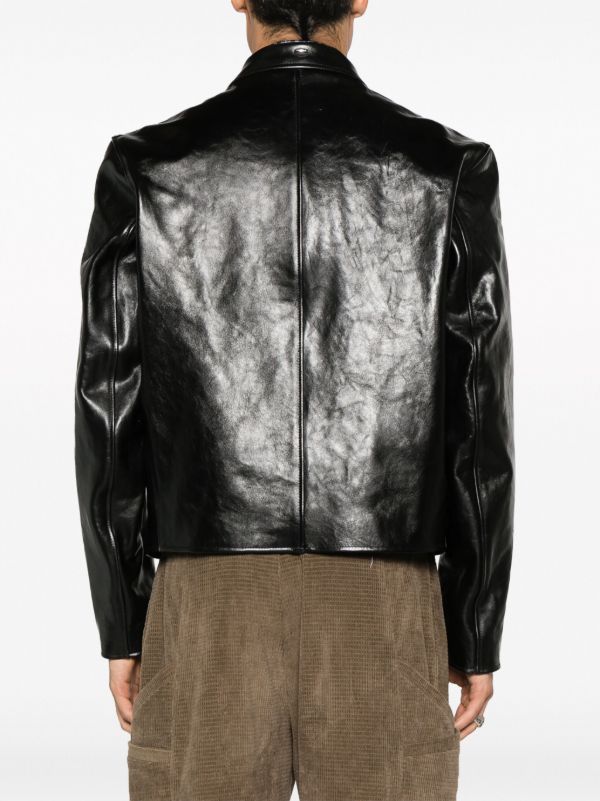 OUR LEGACY Mini Leather Zipped Jacket | Black | FARFETCH