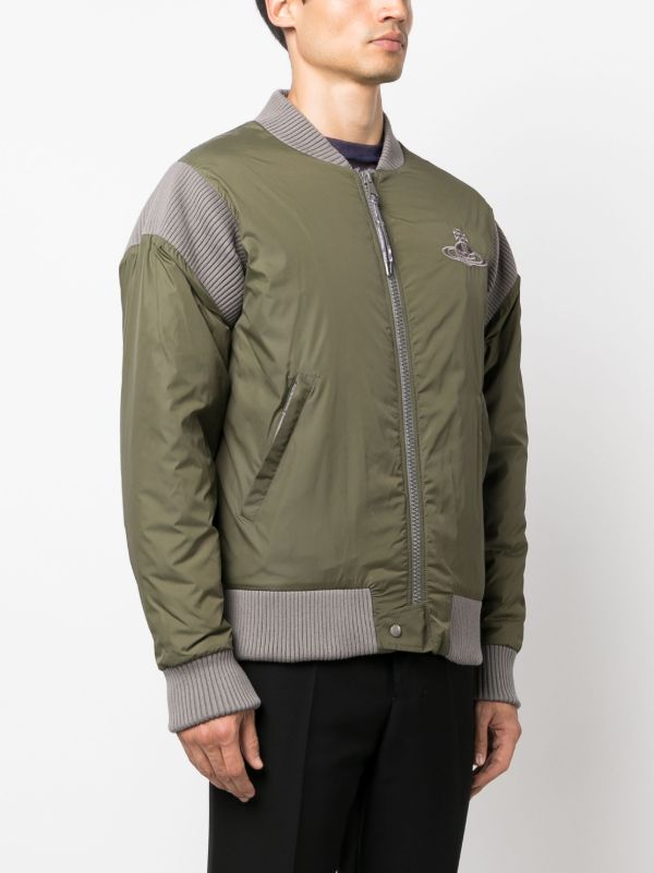 Vivienne Westwood Cyclist Panelled Bomber Jacket | Green | FARFETCH