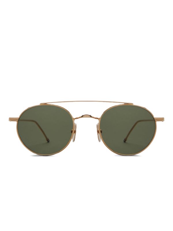 Thom Browne Eyewear ダブルブリッジ サングラス | ゴールドトーン