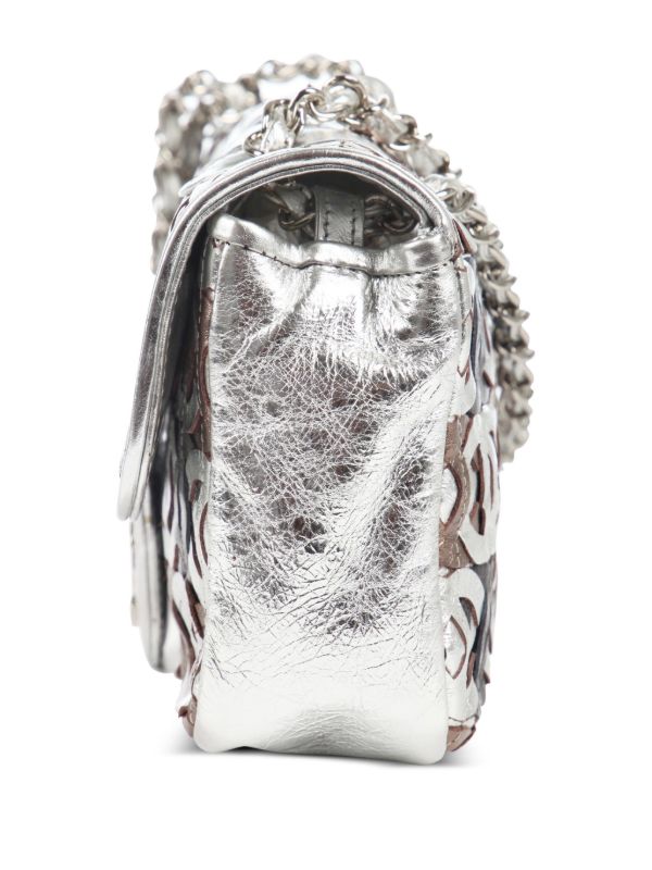 CHANEL Pre-Owned Classic Flap Metallic Shoulder Bag | Silver