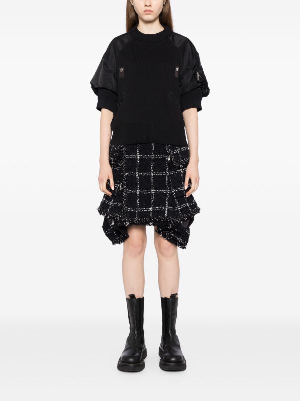 Sacai ツイード スカート | ブラック | FARFETCH JP