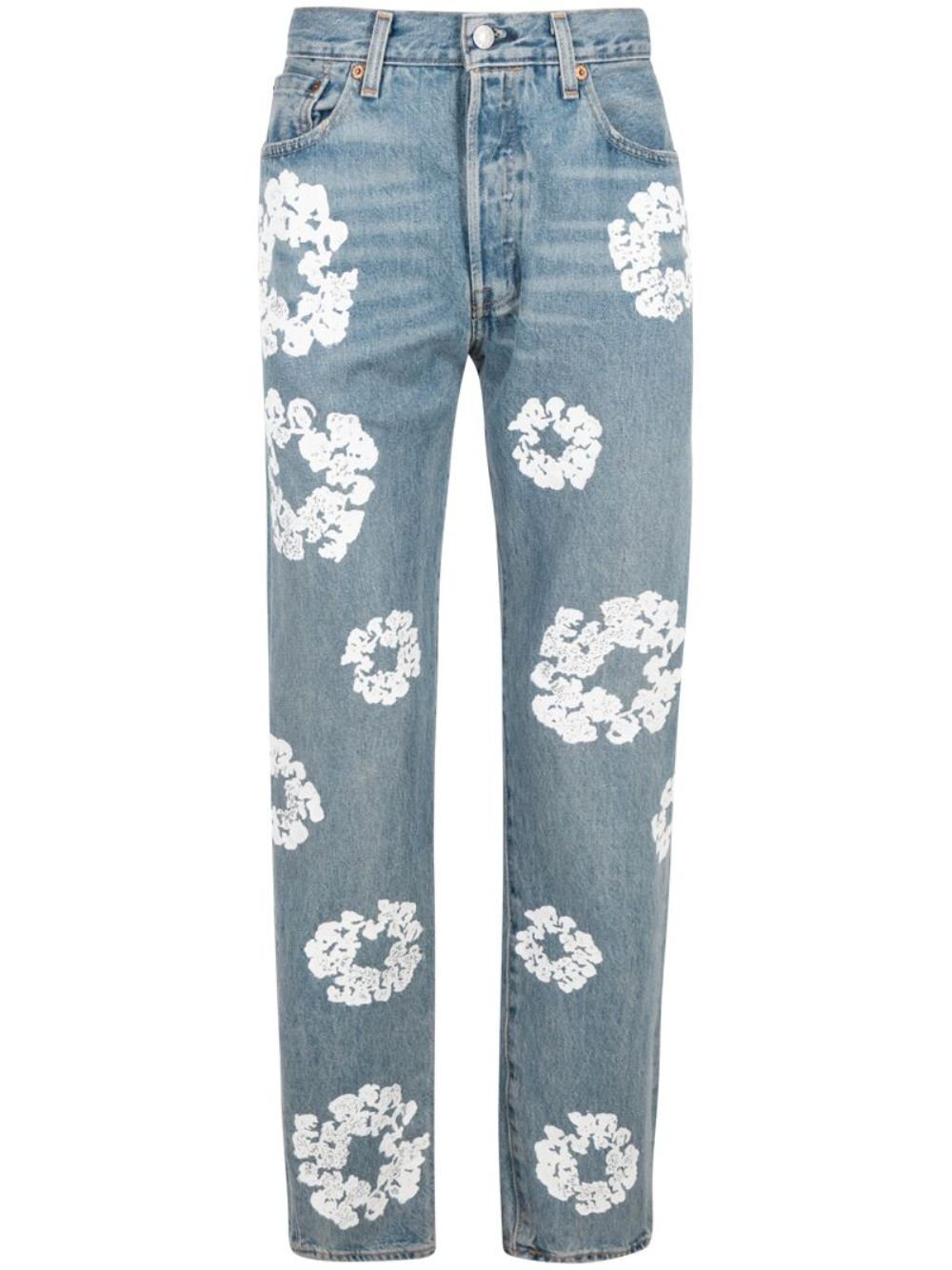 Denim Tears x Levi's Cotton Wreath-print straight-leg Jeans | Blue