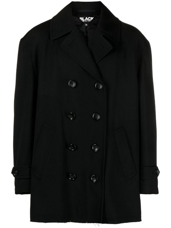Black Comme Des Garçons ダメージ ダブルコート | ブラック | FARFETCH JP