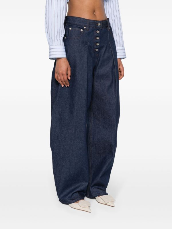 Jacquemus Le De Nîmes Ovalo ワイドジーンズ | ブルー | FARFETCH JP